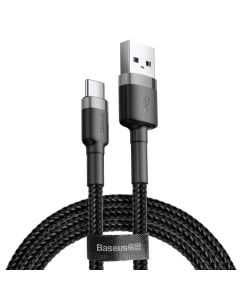 Кабел Baseus Cafule USB-A към USB-C, 2м, черен