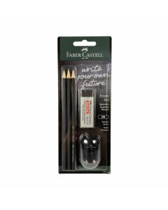 Faber-Castell Молив 1111, чернографитен, HB, 3 броя, с включени аксесоари