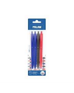 Milan Химикалка P1 Touch, 3 цвята, 4 броя в блистер