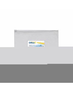 Office 1 Папка с цип и джоб за визитка, А5, прозрачна