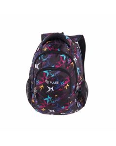 Pulse Раница Teens Night Sky, черна с цветни елементи