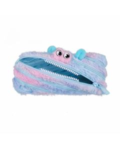 Zipit Несесер Furry Monster, среден, синьо-розов