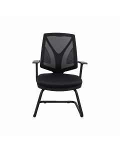 Посетителски стол RFG Joy 003 M, дамаска и меш, метална основа, до 120 kg, черен
