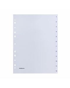 Office 1 Разделител, PP, A4, с номерация, 10 броя