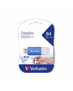 Verbatim USB флаш памет DataBаr, USB 2.0, 64 GB, синя
