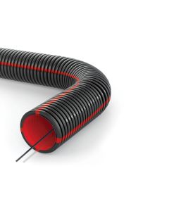 Двуслойна HDPE гофрирана тръба за подземно полагане с кабелен водач Ø75