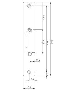 Къса челна планка 160mm, S GREY