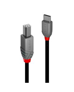 LINDY LNY-36941 :: USB 2.0 кабел, Anthra Line, Type C - B, M-M, черен, 1.0 м