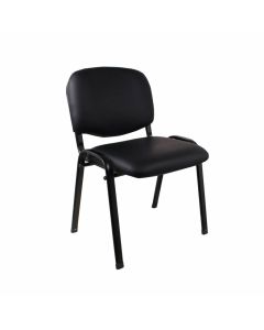 Посетителски стол Iso Iron Black, екокожа, черен