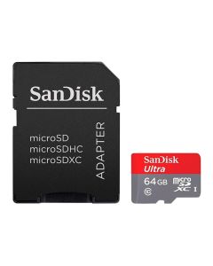 SANDISK Ultra microSDXC 64GB + SD Adapter 140MB-s A1 Class 10 UHS-I