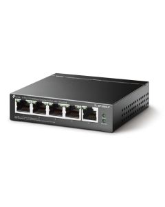 Switch TP-LINK TL-SF1005LP, 5-порта 10-100M, 4 x PoE, неуправляем, метален
