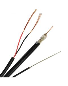 Коаксиален кабел RG6/96CCS + 2x0.5CU + Messenger 1.3mm, 305 метра
