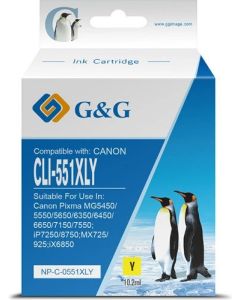 CANON PIXMA IP 7250, Yellow ink tank With Chip P№NP-C-0551XLY / C - G&G