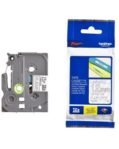BROTHER ТИП TZ - 12 mm WHITE ON CLEAR TAPE - P№TZE135