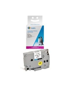BROTHER ТИП TZ - 18 mm BLACK ON WHITE TAPE P№RL-BR-TZ241-BK - G&G