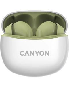 Canyon TWS-5 Bluetooth headset, with microphone, BT V5.3 JL 6983D4, Зелени/Бели
