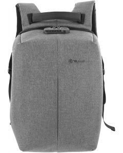 Tellur V2 15.6" раница за лаптоп, USB-A, функция "против кражба", сива