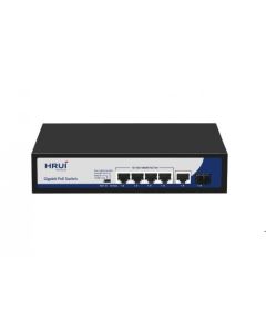 PoE Суич 10/100/1000, 4 ports + 1 Uplink x 1000Mbit, 1 SFP, 12.0Gbps IEEE802.3af/at/bt, 120W,250m, 52V/2.3A