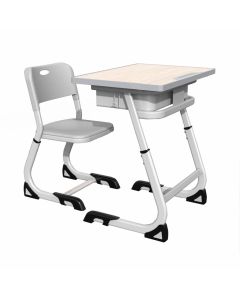 Ученически стол RFG Ergo School, от I до XII клас, регулируем, полипропилен, сив