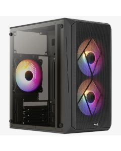 AeroCool кутия Case mATX - CS-107-A-BK-v2 - 3 fans included