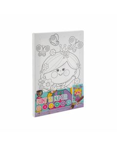 Moxy Платно за оцветяване Принцеса, по номера, с четка и бои, 297 x 195 mm