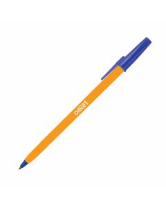 Химикалка, 0.7 mm, оранжев корпус, синя, 20 броя