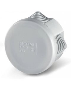 Кутия PVC Ф80х40 IP55,UV,4 щуцера SCAME затваряне на клик