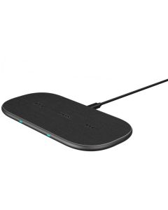 Безжично зарядно RAPOO XC260, Qi, Двойно, 7.5W-10W, Черен