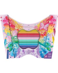 Faber-Castell Цветни моливи Sparkle, кутия - пеперуда, 20 цвята