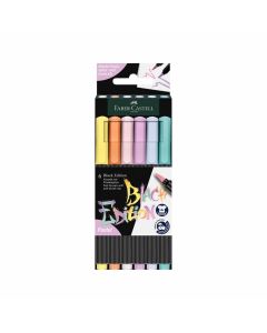 Faber-Castell Маркер-четка Black Edition, 6 пастелни цвята