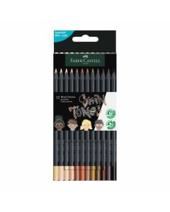 Faber-Castell Цветни моливи Black Edition, телесни нюанси, 12 цвята