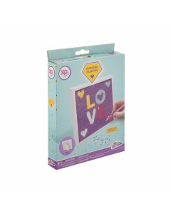 Moxy Рисуване с мъниста Love, с включена рамка, 15 х 15 cm
