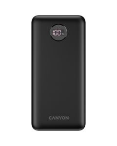 CANYON PB-2002, 20000 mAh, USB Type-C, LCD дисплей, USB 3.0, Черна