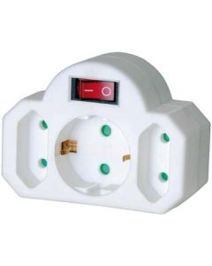 Адаптер за контакт 2x 2P Евро контакт и 1x 2P+E с ключ Бял - Brennenstuhl Adapterstecker BS1508100