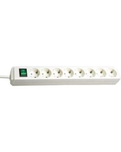 Разклонител 8x 2P+E с ключ и кабел 3m Бял - Brennenstuhl Eco-line BS1159320018