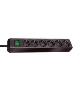Разклонител 6x 2P+E с ключ и кабел 3m Черен - Brennenstuhl Eco-line BS1159500400