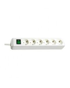Разклонител 6x 2P+E с ключ и кабел 1.5m Бял - Brennenstuhl Eco-line BS1159520015