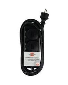 Разклонител 2x 2P+E Power IP44 със защитни капаци и кабел 2m Черен - Brennenstuhl Power IP44 BS1159930