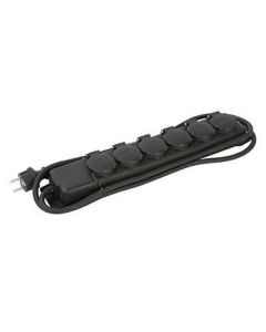 Разклонител 6x 2P+E Power IP44 със защитни капаци и кабел 2m Черен - Brennenstuhl Power IP44 BS1159970