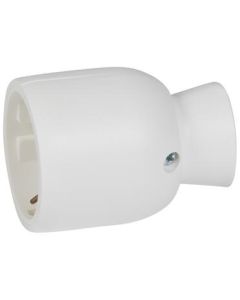 Щекер 2P+E 16A с кабел назад Бял - Legrand Helium 50317