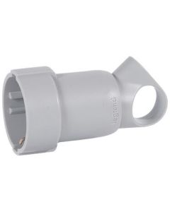 Щекер 2P+E 16A с ринг и кабел на 45° Сив - Legrand Helium 50325