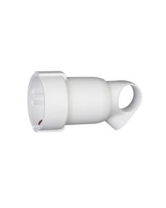 Щекер 2P+E 16A с ринг и кабел на 45° Бял - Legrand Helium 50331