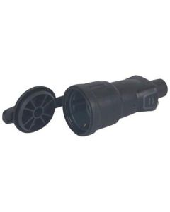 Щекер 2P+E 16А с капак и кабел назад IP44 Черен - Legrand Helium 50344