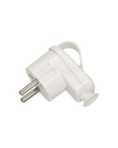 Щепсел 2P+E 16A с ринг и кабел на 90° Бял - ORNO 16UZ WT-16UZ/BIALY