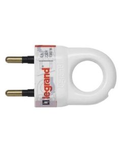 Щепсел 2Р 6А с ринг Бял - Legrand Helium 50162