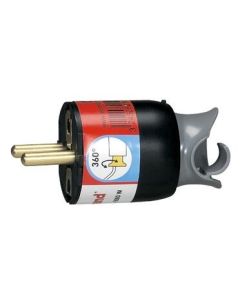 Щепсел 2P+E 16A с въртене и кабел на 90° Черен - Legrand Helium 50173