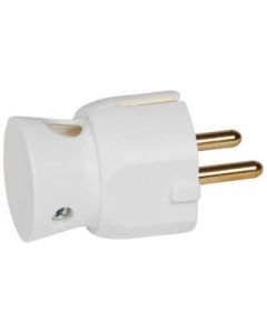 Щепсел 2P+E 16A с кабел на 90° Бял - Legrand Helium 50316