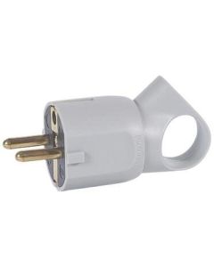 Щепсел 2P+E 16A с ринг и кабел на 45° Сив - Legrand Helium 50324