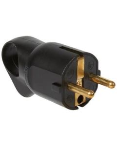 Щепсел 2P+E 16A с ринг и кабел на 45° Черен - Legrand Helium 50328