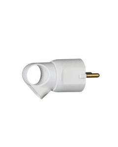 Щепсел 2P+E 16A с ринг и кабел на 45° Бял - Legrand Helium 50330